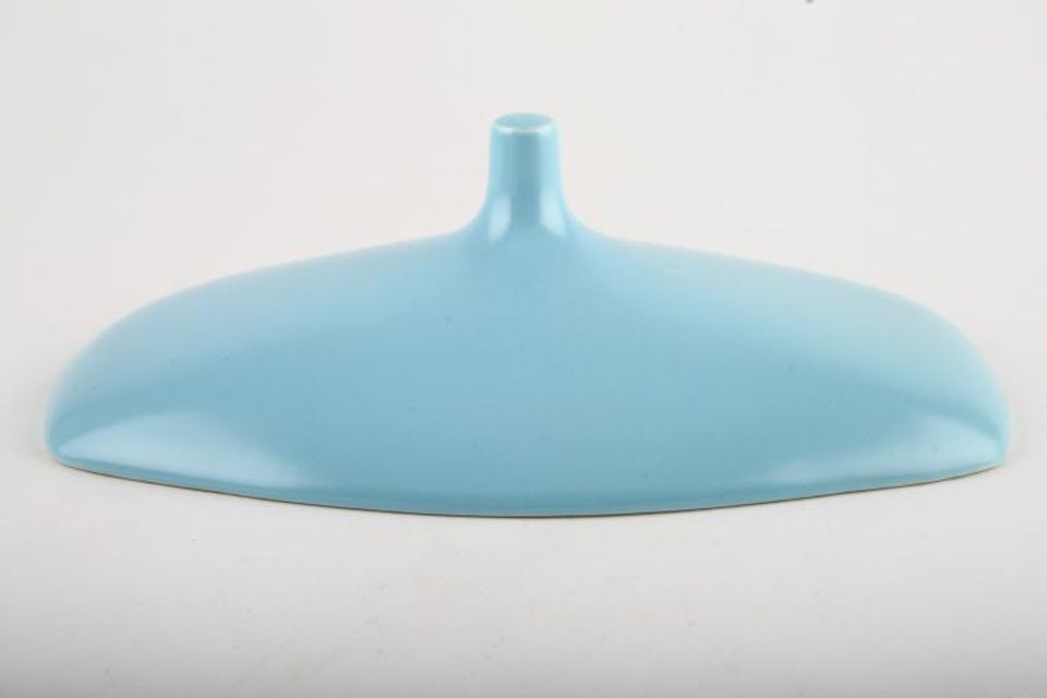 Poole Twintone Dove Grey and Sky Blue Butter Dish Lid Only 8 1/4"