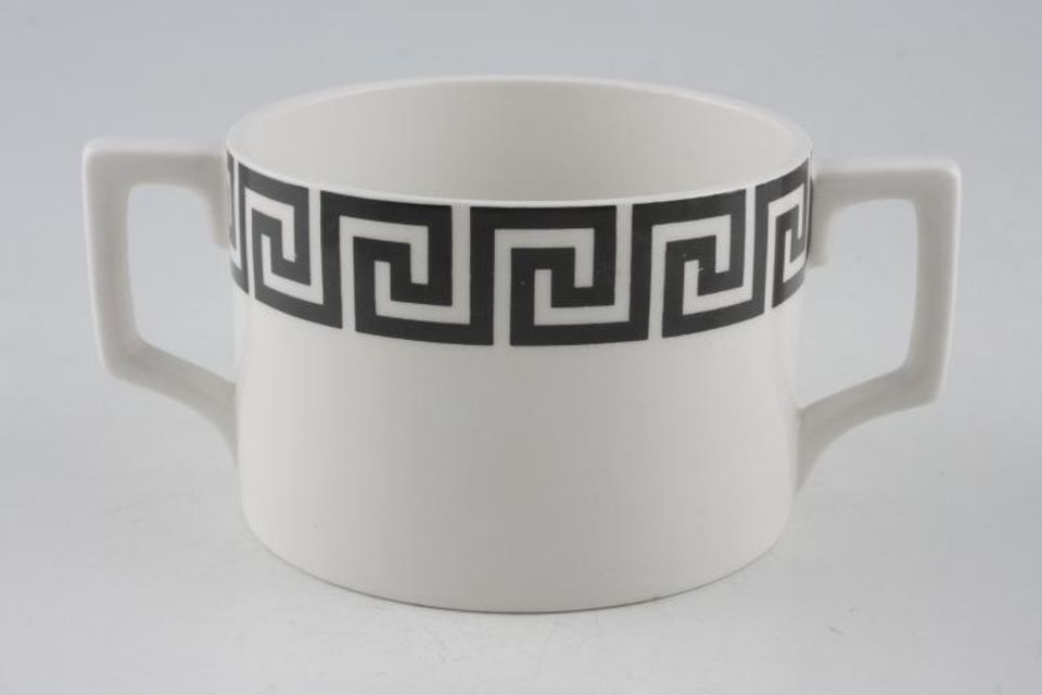 Portmeirion Greek Key - White + Black Soup Cup 2 Handles 3 3/4" x 2 1/2"