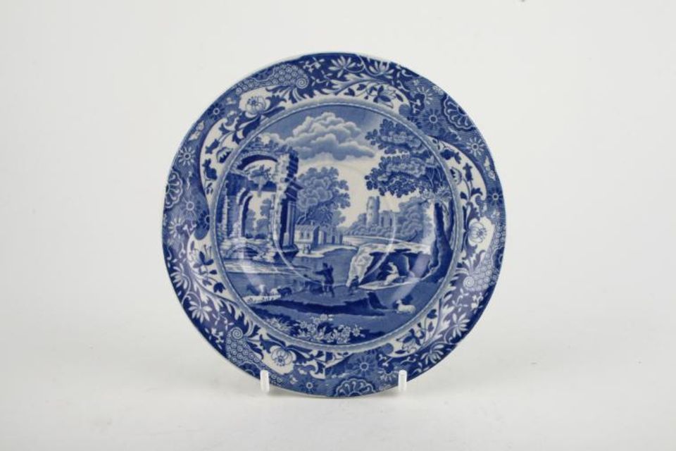 Spode Blue Italian (Copeland Spode) Tea Saucer Smooth Edge - For smaller cups. Ridge in between well and rim 5 1/2"