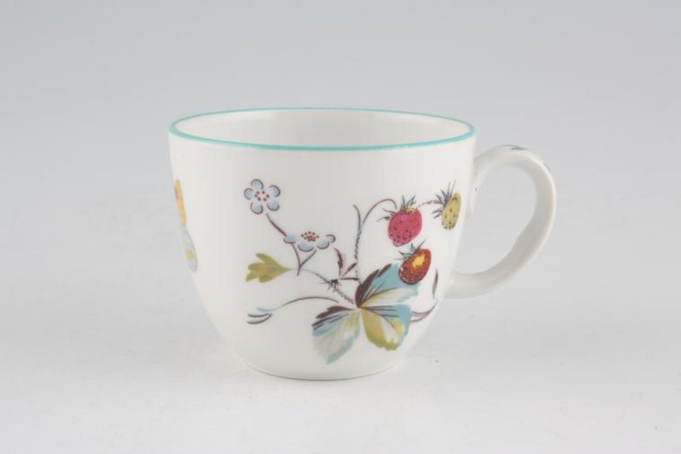 Royal Worcester Strawberry Fair - Green Edge Coffee Cup 3" x 2 1/4"