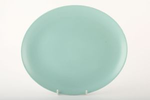 Poole Twintone Seagull and Ice Green Oval Plate