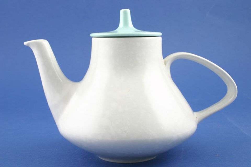 Poole Twintone Seagull and Ice Green Teapot Tapered at Top 1 3/4pt