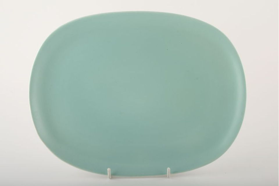 Poole Twintone Seagull and Ice Green Oblong Platter 12"
