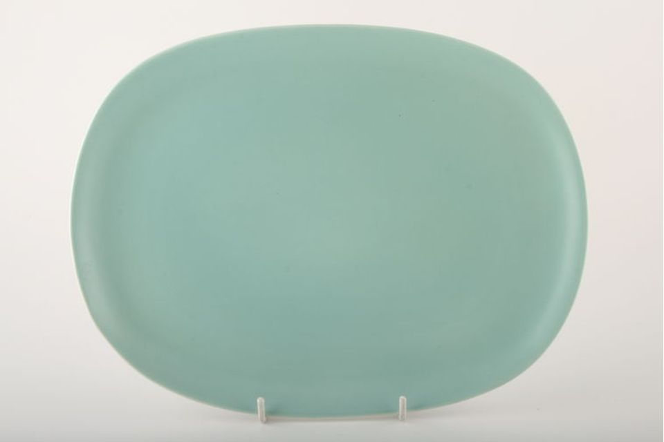 Poole Twintone Seagull and Ice Green Oblong Platter 14"