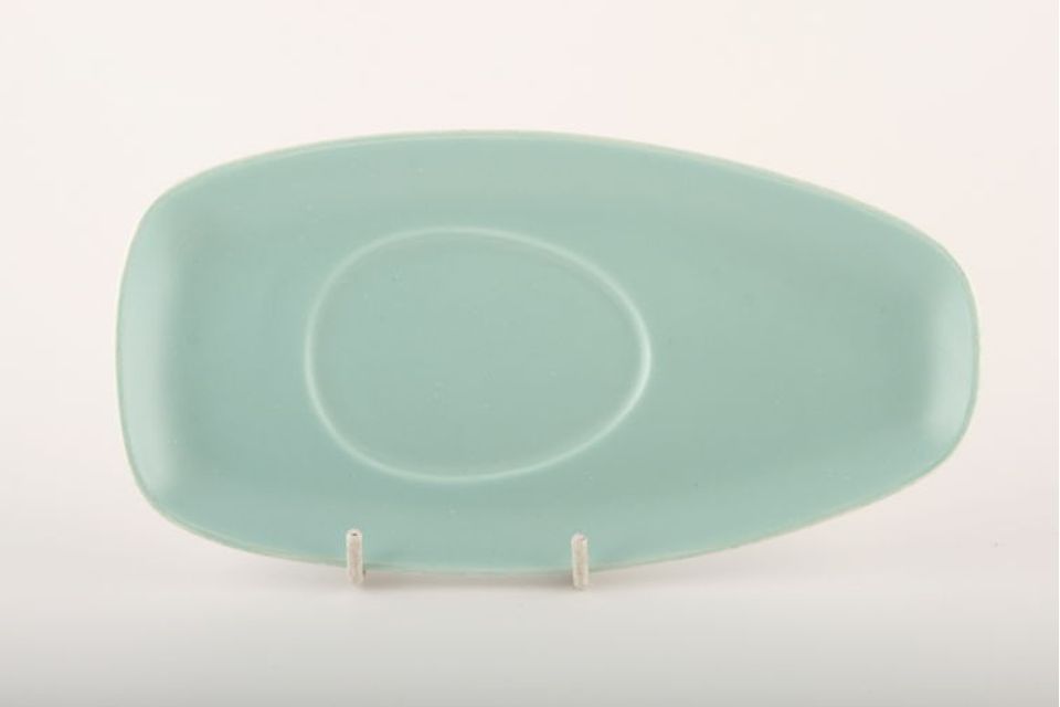 Poole Twintone Seagull and Ice Green Sauce Boat Stand 7 3/4"