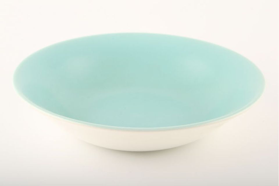 Poole Twintone Seagull and Ice Green Soup / Cereal Bowl Matt Glaze - no rim 7 5/8"