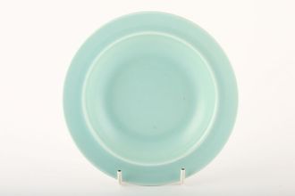 Poole Twintone Seagull and Ice Green Rimmed Bowl Shallow 6 3/8"