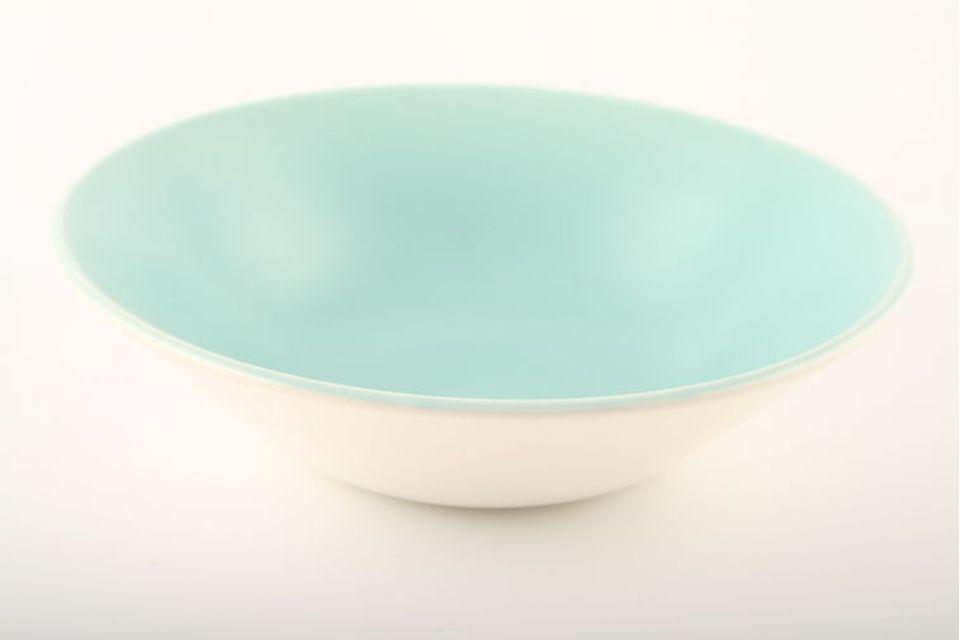 Poole Twintone Seagull and Ice Green Soup / Cereal Bowl Matt Glaze - No Rim 6 3/8"