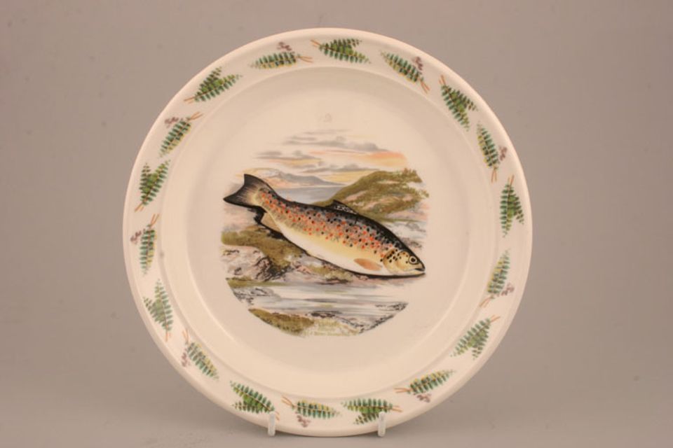 Portmeirion Compleat Angler - The Salad/Dessert Plate Trout - Gillaroo Salmo Stomachius 8 1/2"