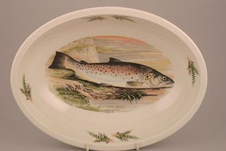 Portmeirion Compleat Angler - The Serving Bowl Oval - Great Lake Trout - Salmo Ferox 12 1/2" x 9 1/2" x 2 3/4"