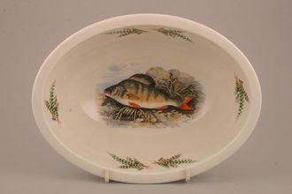 Portmeirion Compleat Angler - The Serving Bowl Oval - Perch - Perca Fluviatilis - No name inside bowl 9 1/8" x 6 7/8" x 2 3/4"