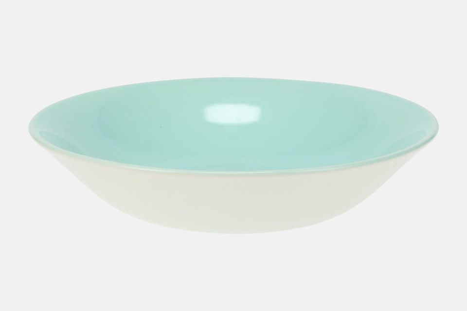 Poole Twintone Seagull and Ice Green Soup / Cereal Bowl High Glaze - no rim 7 5/8"