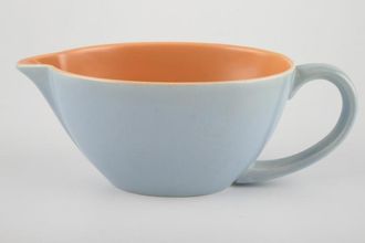 Poole Twintone Peach Bloom and Mist Blue Sauce Boat 7"