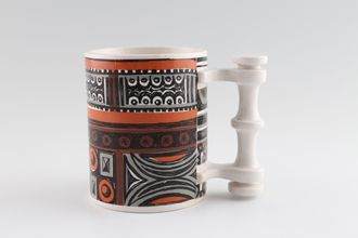 Portmeirion Variations - Orange + Grey Mug 3 1/8" x 3 7/8"