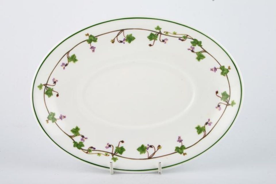 Portmeirion Welsh Wild Flowers Sauce Boat Stand Oval 8 5/8"