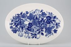 Portmeirion Harvest Blue Oval Platter Flower centre 12 7/8" thumb 1