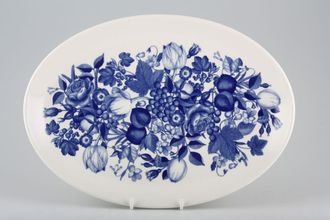 Portmeirion Harvest Blue Oval Platter Flower centre 12 7/8"