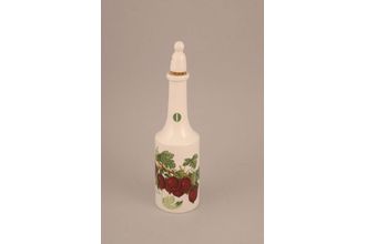 Portmeirion Pomona - Older Backstamps Oil Bottle + Stopper Wilmots Early Red - Ceramic/Cork lid 7 1/4"