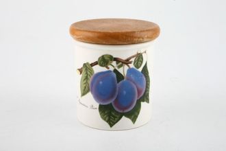 Portmeirion Pomona - Older Backstamps Storage Jar + Lid L'imperatrice plum - wooden lid 2 3/8" x 2 5/8"