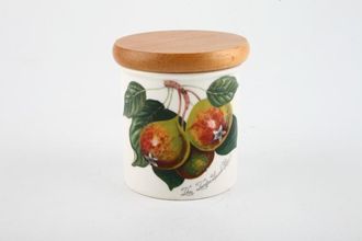 Portmeirion Pomona - Older Backstamps Storage Jar + Lid The Teinton squash pear - wooden lid 2 3/8" x 2 5/8"