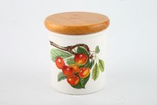 Portmeirion Pomona - Older Backstamps Storage Jar + Lid Grimwoods royal george - Wooden lid 2 3/8" x 2 5/8" thumb 1