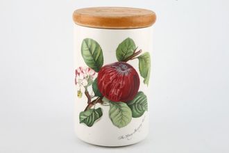Portmeirion Pomona - Older Backstamps Storage Jar + Lid The Hoary morning apple - Wooden lid 4 1/8" x 6 1/4"