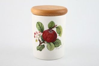 Portmeirion Pomona - Older Backstamps Storage Jar + Lid The Hoary morning apple - Wooden lid 3 1/8" x 4"