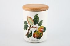 Portmeirion Pomona - Older Backstamps Storage Jar + Lid The Teinton Squash Pear - Wooden lid 3 5/8" x 4 7/8" thumb 1