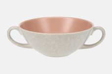 Poole Twintone Seagull and Peach Soup Cup 2 handles 5" thumb 1