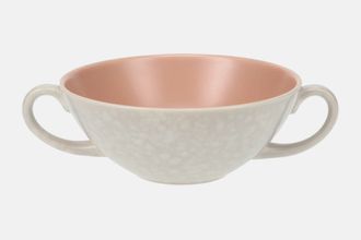 Poole Twintone Seagull and Peach Soup Cup 2 handles 5"