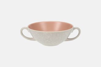 Poole Twintone Seagull and Peach Soup Cup 2 handles 5"