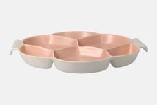 Poole Twintone Seagull and Peach Hor's d'oeuvres Dish 6 sections - round handles 14" thumb 2