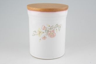Denby Melody Storage Jar + Lid Size represents height. Wooden lid 6 1/4"
