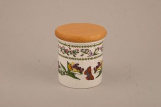 Portmeirion Variations - Botanic Garden Storage Jar + Lid Wooden lid - No name on item - Viola Tricolor - Heartsease 2 1/2" x 2 1/2"