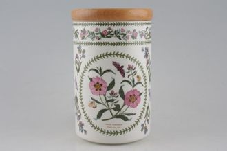 Portmeirion Variations - Botanic Garden Storage Jar + Lid Measurement without lid - Purple Rock Rose 4 1/4" x 6 3/8"