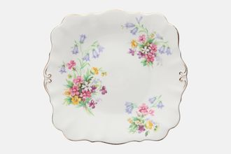 Queen Anne Old Country Spray Cake Plate Square 8 1/2"