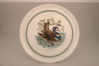 Sell Portmeirion Birds of Britain - Backstamp 2 - Green and Orange Platter Round - Harlequin Duck - Green Band 12 1/8"