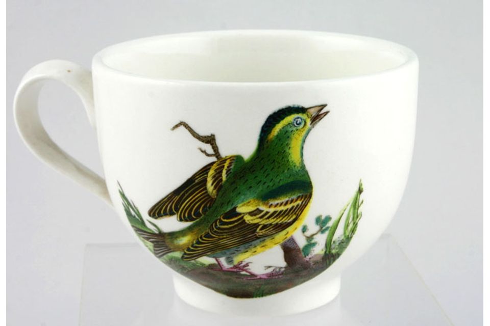 Portmeirion Birds of Britain - Backstamp 2 - Green and Orange Teacup Greenfinch on both sides 3 1/2" x 2 5/8"