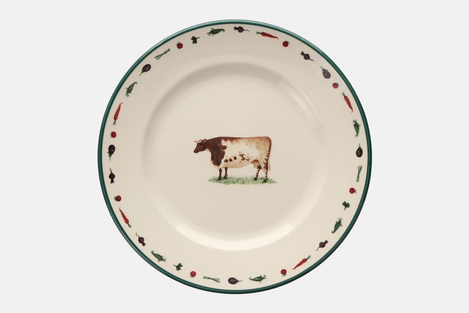 Cloverleaf Farm Animals Salad/Dessert Plate Cow and Vegetables 9"