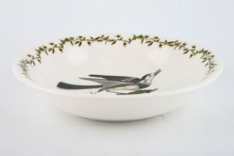 Portmeirion Birds of Britain - Backstamp 3 - New Pasta Bowl White Wagtail 8 1/2"