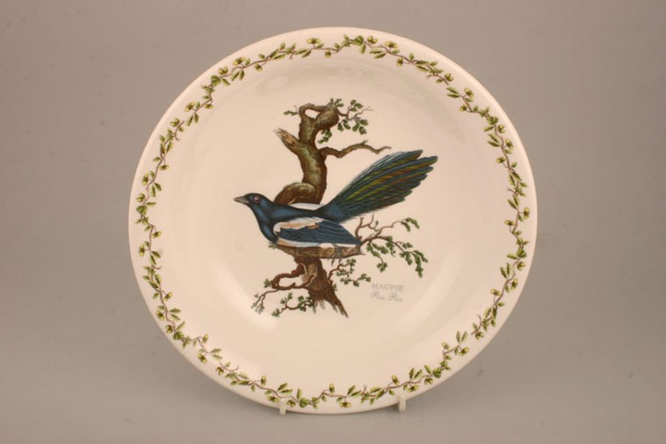 Portmeirion Birds of Britain - Backstamp 3 - New Pasta Bowl Magpie 10 1/2"