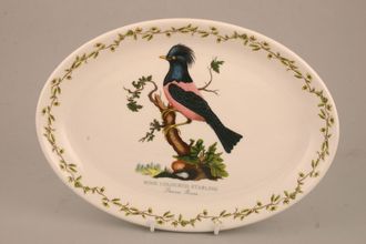 Portmeirion Birds of Britain - Backstamp 3 - New Platter Rose Coloured Starling - Oval 10 5/8"