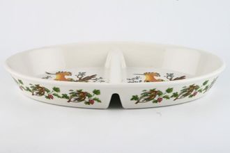 Portmeirion Birds of Britain - Backstamp 3 - New Serving Dish Oval - Divided - Hoopoe 14 1/4" x 9 1/8"