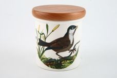 Portmeirion Birds of Britain - Backstamp 3 - New Storage Jar + Lid Marsh Titmouse - Lidded 2 5/8" x 2 5/8" thumb 1