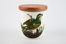 Portmeirion Birds of Britain - Backstamp 3 - New Storage Jar + Lid Greenfinch - Lidded 2 5/8" x 2 5/8" thumb 1