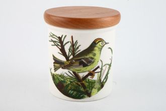 Portmeirion Birds of Britain - Backstamp 3 - New Storage Jar + Lid Goldcrest - Lidded 2 5/8" x 2 5/8"