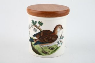 Portmeirion Birds of Britain - Backstamp 3 - New Storage Jar + Lid Linnet - Lidded 2 5/8" x 2 5/8"