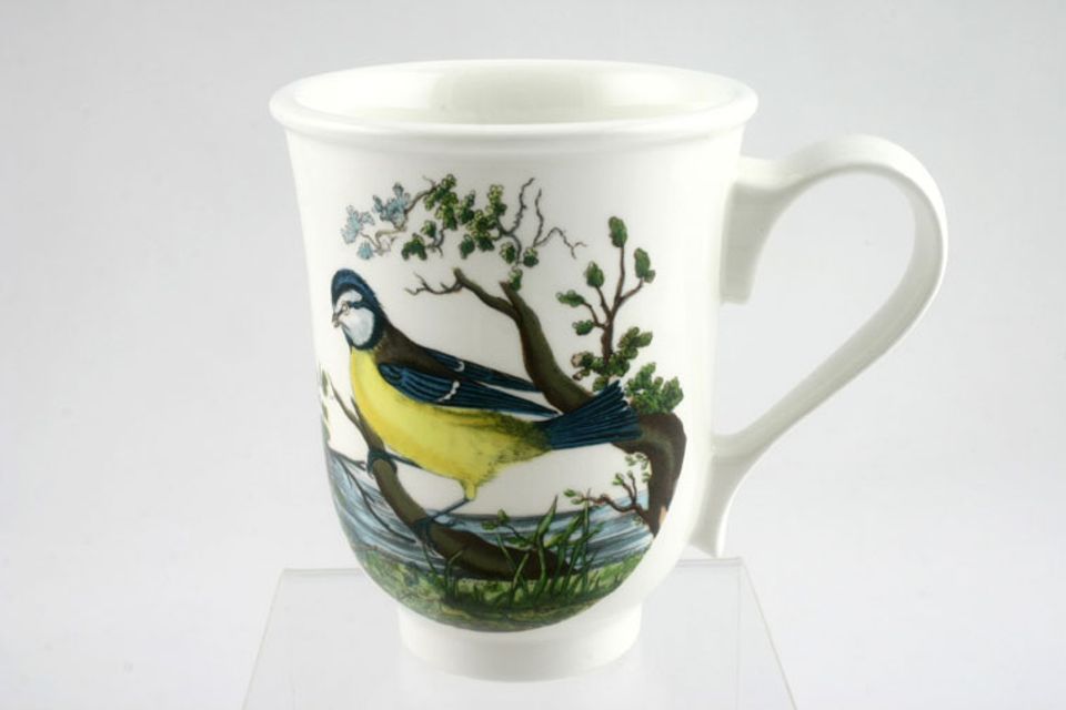 Portmeirion Birds of Britain - Backstamp 3 - New Mug Blue Tit - Bell Shape 3 1/2" x 4 1/4"