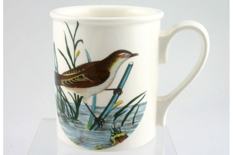 Portmeirion Birds of Britain - Backstamp 3 - New Mug Sedge Warbler - Straight Sided 3 1/8" x 3 5/8"