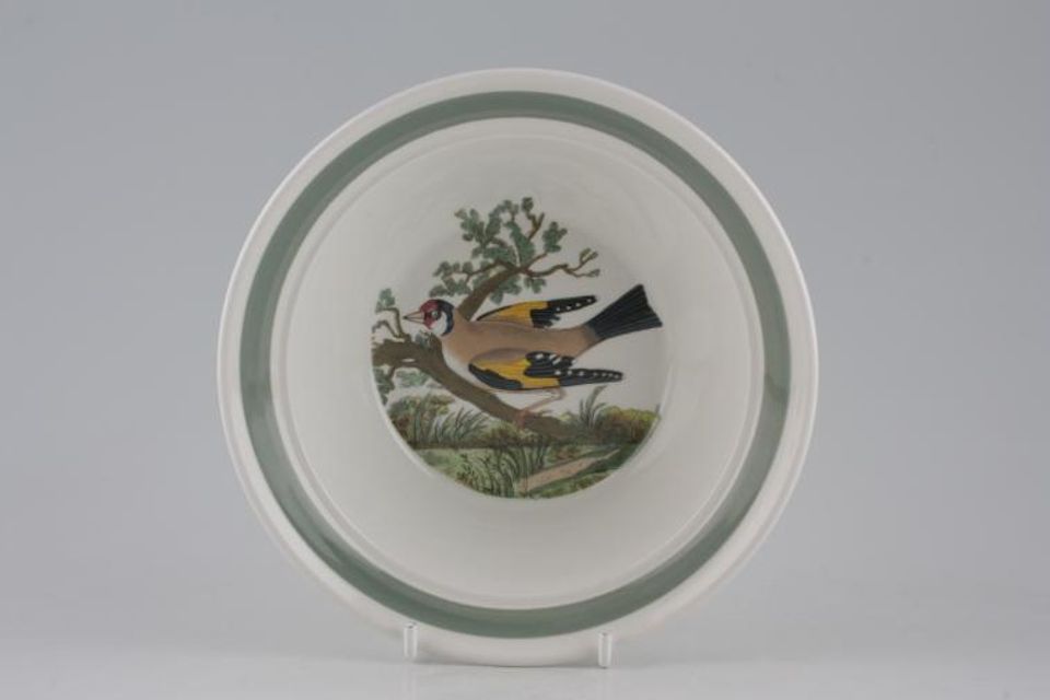 Portmeirion Birds of Britain - Backstamp 1 - Old Rimmed Bowl Goldfinch 6 1/2"